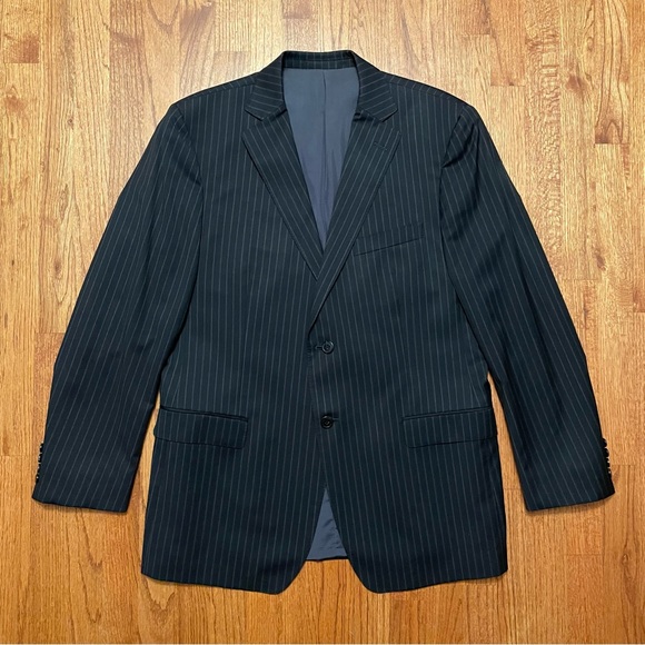 Z Zegna City navy pinstripe wool sports coat blazer size 44R